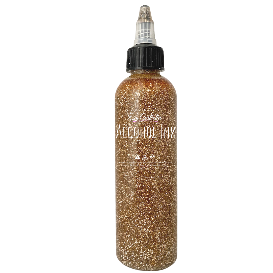 Premium Alcohol Ink|Metallic or Glitter Vibrant|High Saturated Unique Colors|4oz|For Tumblers,Coasters,Resin Dye,Alcohol Ink Paper,Yupo,Resin Petri Dish|by Ezgi Sertcetin