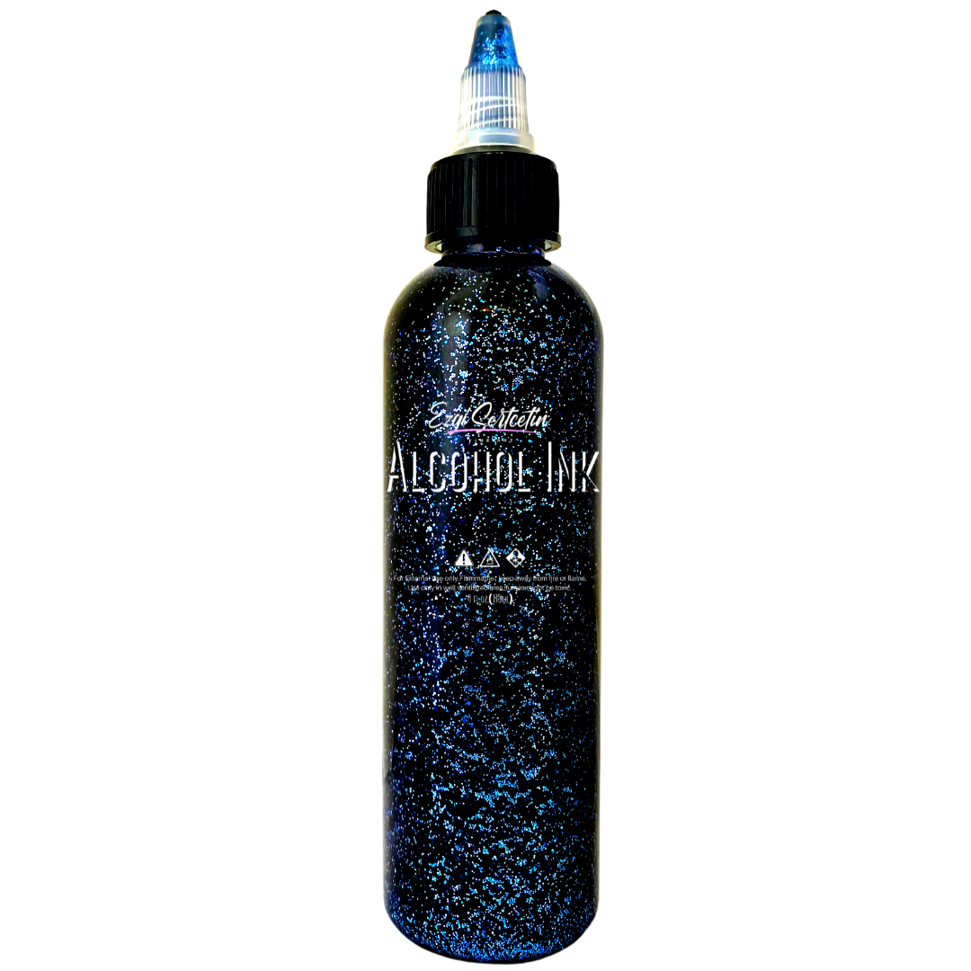 Premium Alcohol Ink|Metallic or Glitter Vibrant|High Saturated Unique Colors|4oz|For Tumblers,Coasters,Resin Dye,Alcohol Ink Paper,Yupo,Resin Petri Dish|by Ezgi Sertcetin
