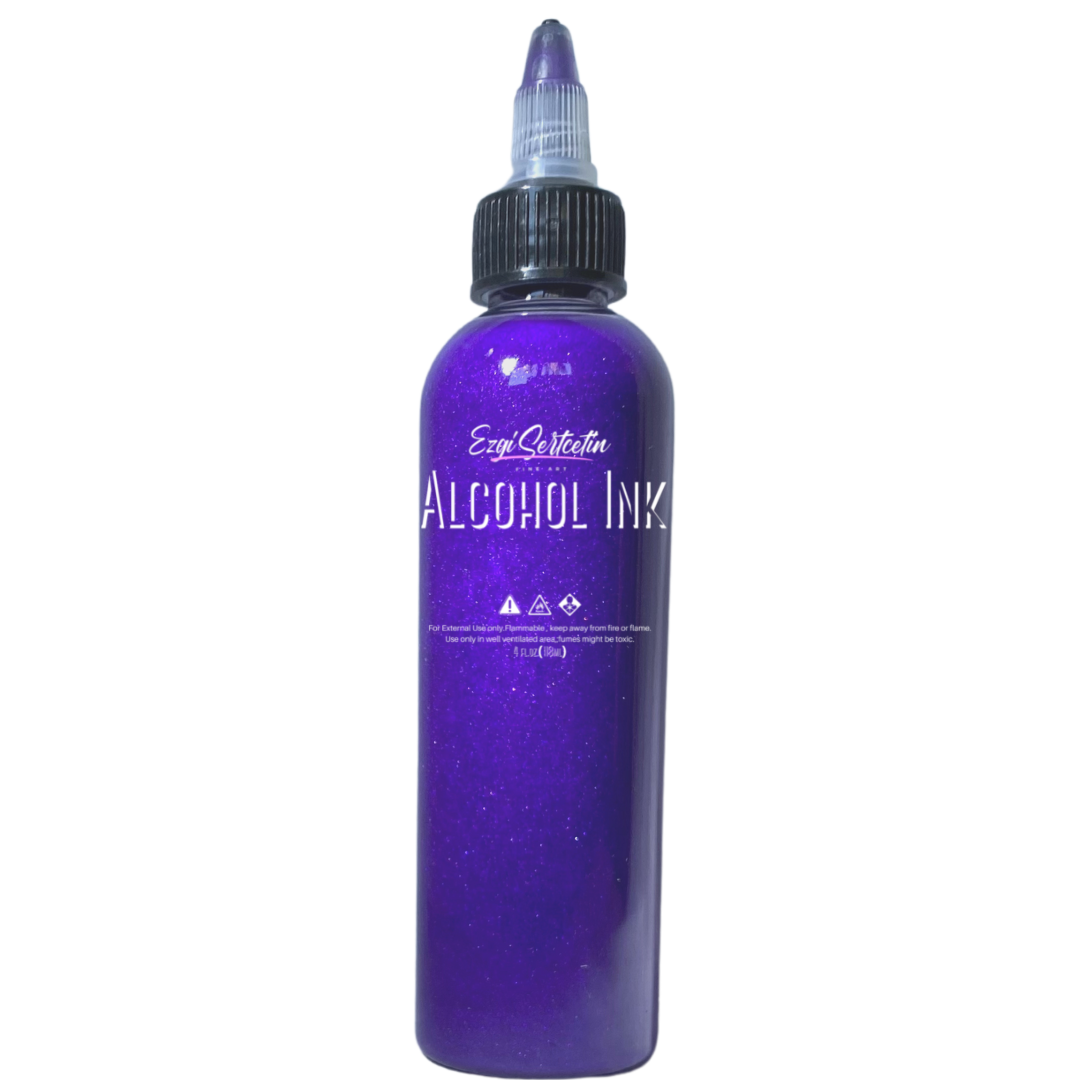 Premium Alcohol Ink|Metallic or Glitter Vibrant|High Saturated Unique Colors|4oz|For Tumblers,Coasters,Resin Dye,Alcohol Ink Paper,Yupo,Resin Petri Dish|by Ezgi Sertcetin