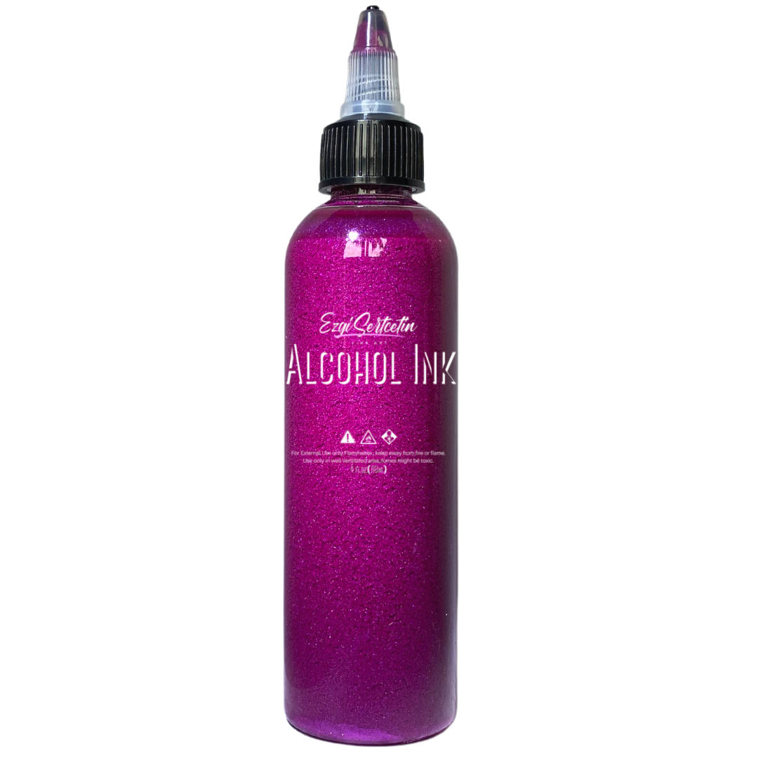 Premium Alcohol Ink|Metallic or Glitter Vibrant|High Saturated Unique Colors|4oz|For Tumblers,Coasters,Resin Dye,Alcohol Ink Paper,Yupo,Resin Petri Dish|by Ezgi Sertcetin