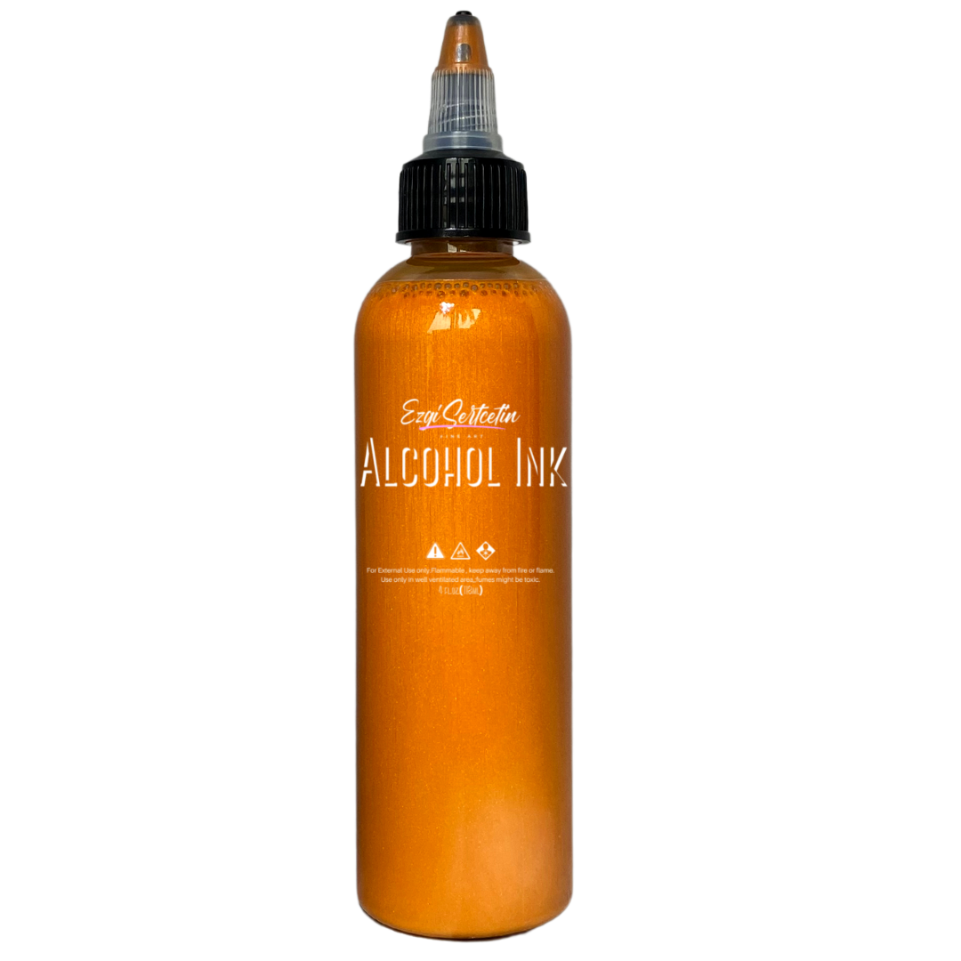 Premium Alcohol Ink|Metallic or Glitter Vibrant|High Saturated Unique Colors|4oz|For Tumblers,Coasters,Resin Dye,Alcohol Ink Paper,Yupo,Resin Petri Dish|by Ezgi Sertcetin