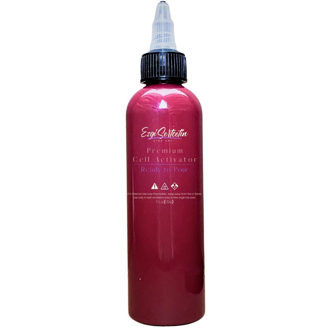 Premium Cell Activator | Ready to Pour | Create Perfect and Unique Cells in your Painting Works | 4oz by Volume | by Ezgi Sertcetin