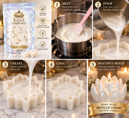 EZGI Candle Wax Metallic Bars for DIY Candle Making, 30 Pcs Ready to use