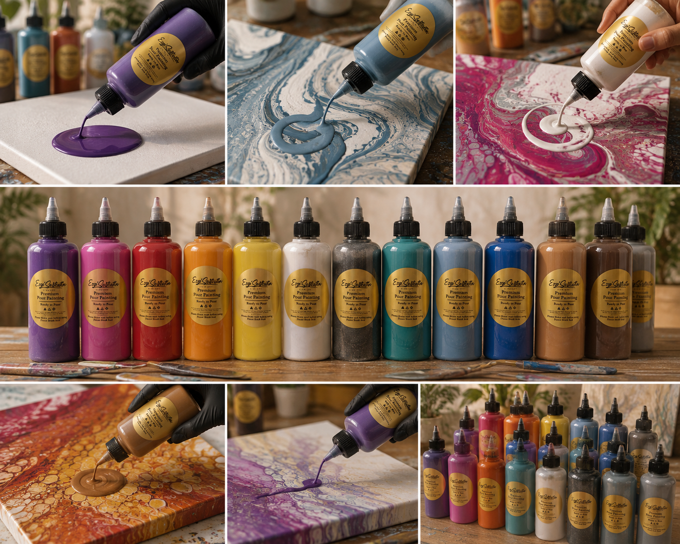 Premium Pour Painting 8 fl oz Fluid Art Paint Ready to Pour by Ezgi Sertcetin