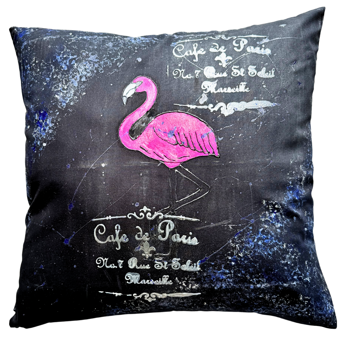 Exquisite Handpainted Decorative 100% Cotton Designer Pillow  | 20x 20 | by Ezgi Sertcetin