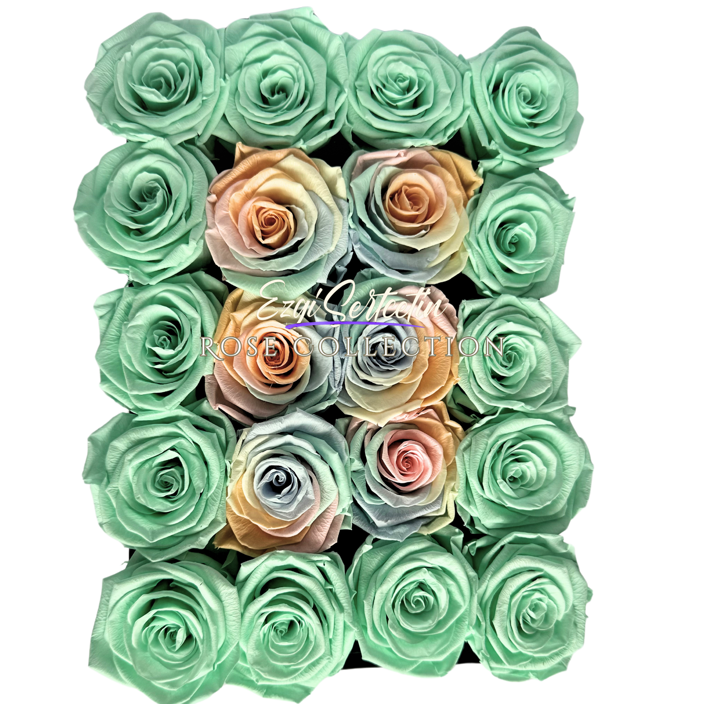 Preserved Rose Deco Gift Box|Premium Quality Handcrafted 20 Roses x 6.5 cm Diameter|Non Toxic|Excellent for All Events and Organizations|by Ezgi Sertcetin