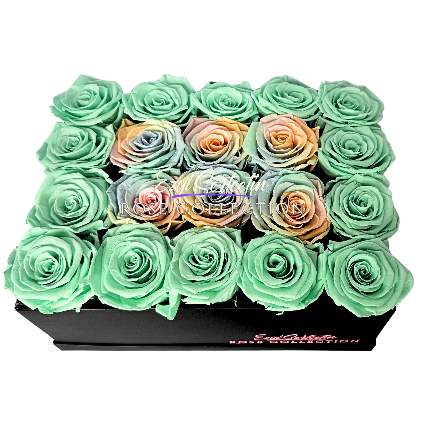 Preserved Rose Deco Gift Box|Premium Quality Handcrafted 20 Roses x 6.5 cm Diameter|Non Toxic|Excellent for All Events and Organizations|by Ezgi Sertcetin