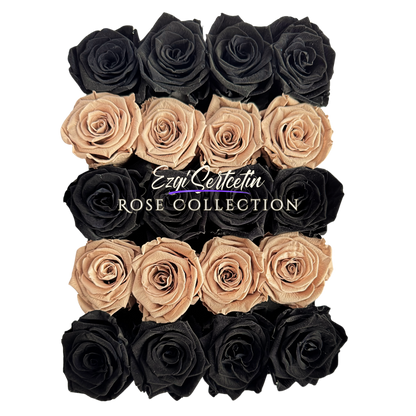 Preserved Rose Deco Gift Box|Premium Quality Handcrafted 20 Roses x 6.5 cm Diameter|Non Toxic|Excellent for All Events and Organizations|by Ezgi Sertcetin