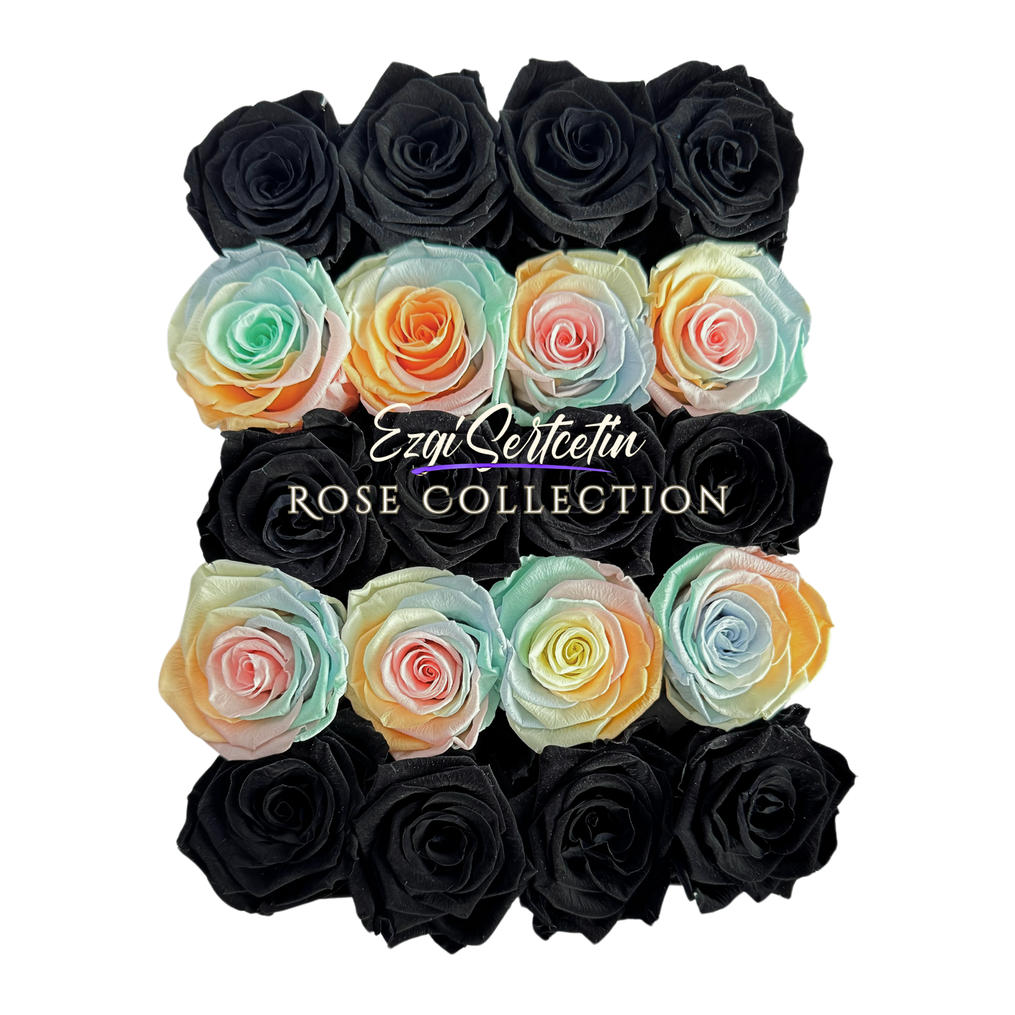 Preserved Rose Deco Gift Box|Premium Quality Handcrafted 20 Roses x 6.5 cm Diameter|Non Toxic|Excellent for All Events and Organizations|by Ezgi Sertcetin