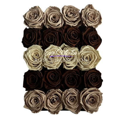 Preserved Rose Deco Gift Box|Premium Quality Handcrafted 20 Roses x 6.5 cm Diameter|Non Toxic|Excellent for All Events and Organizations|by Ezgi Sertcetin