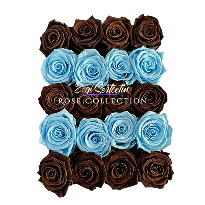 Preserved Rose Deco Gift Box|Premium Quality Handcrafted 20 Roses x 6.5 cm Diameter|Non Toxic|Excellent for All Events and Organizations|by Ezgi Sertcetin