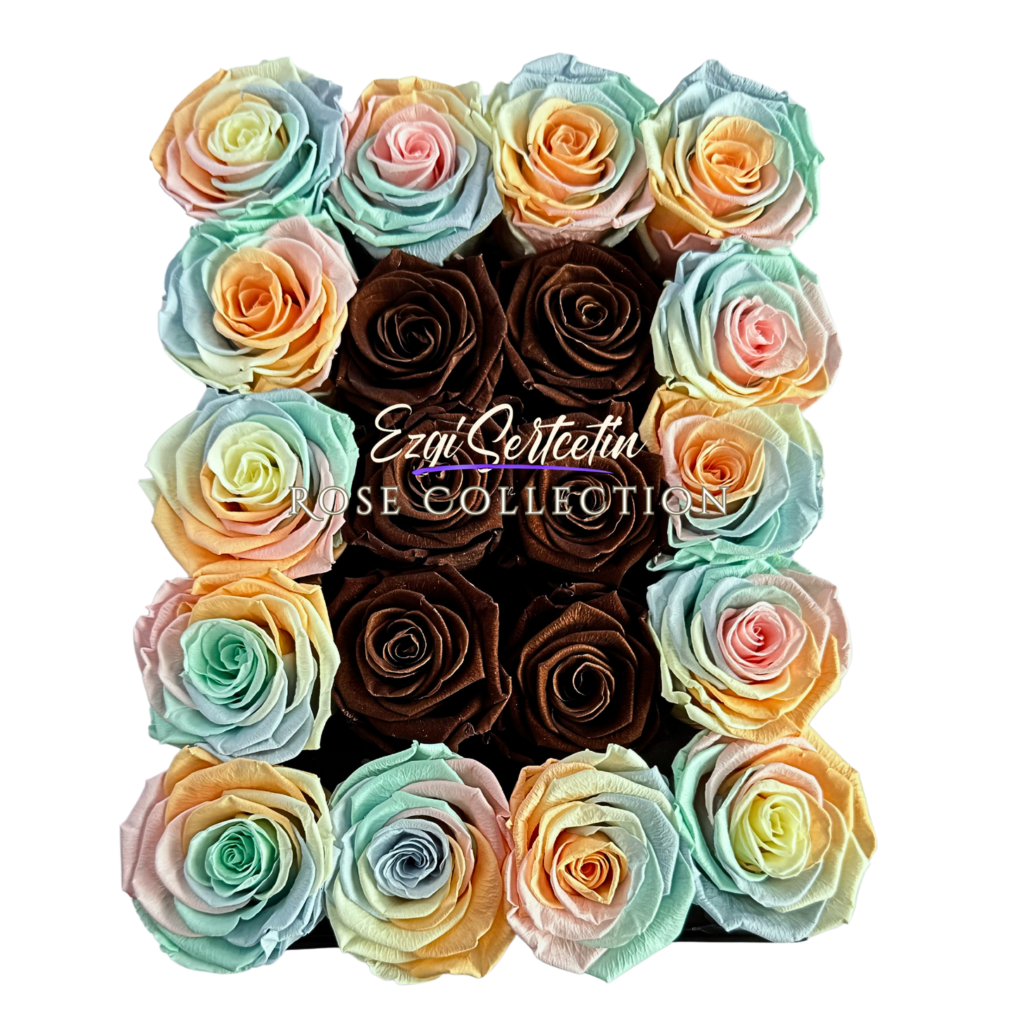 Preserved Rose Deco Gift Box|Premium Quality Handcrafted 20 Roses x 6.5 cm Diameter|Non Toxic|Excellent for All Events and Organizations|by Ezgi Sertcetin