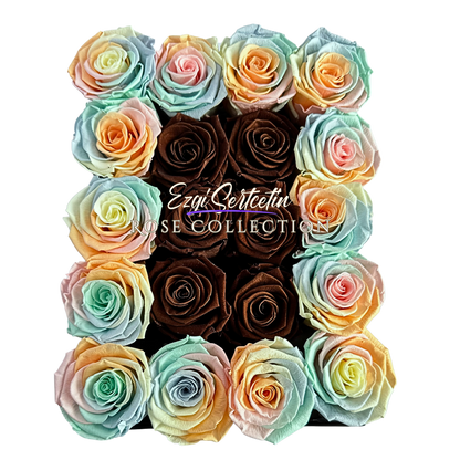 Preserved Rose Deco Gift Box|Premium Quality Handcrafted 20 Roses x 6.5 cm Diameter|Non Toxic|Excellent for All Events and Organizations|by Ezgi Sertcetin