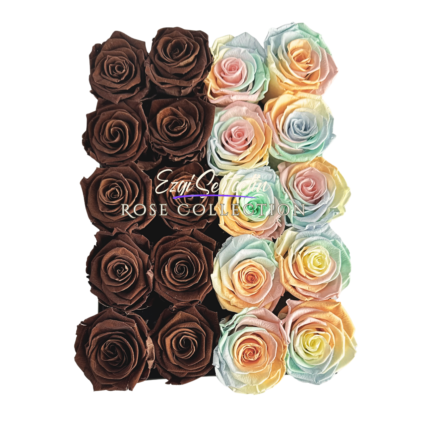 Preserved Rose Deco Gift Box|Premium Quality Handcrafted 20 Roses x 6.5 cm Diameter|Non Toxic|Excellent for All Events and Organizations|by Ezgi Sertcetin