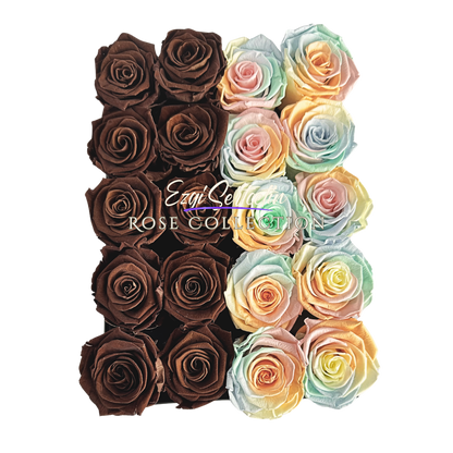 Preserved Rose Deco Gift Box|Premium Quality Handcrafted 20 Roses x 6.5 cm Diameter|Non Toxic|Excellent for All Events and Organizations|by Ezgi Sertcetin