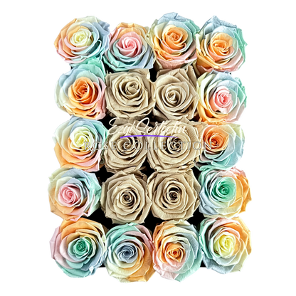 Preserved Rose Deco Gift Box|Premium Quality Handcrafted 20 Roses x 6.5 cm Diameter|Non Toxic|Excellent for All Events and Organizations|by Ezgi Sertcetin