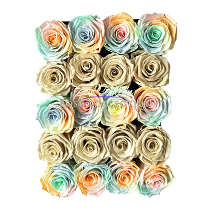 Preserved Rose Deco Gift Box|Premium Quality Handcrafted 20 Roses x 6.5 cm Diameter|Non Toxic|Excellent for All Events and Organizations|by Ezgi Sertcetin