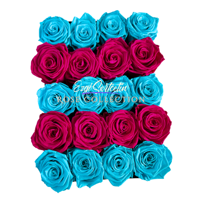 Preserved Rose Deco Gift Box|Premium Quality Handcrafted 20 Roses x 6.5 cm Diameter|Non Toxic|Excellent for All Events and Organizations|by Ezgi Sertcetin