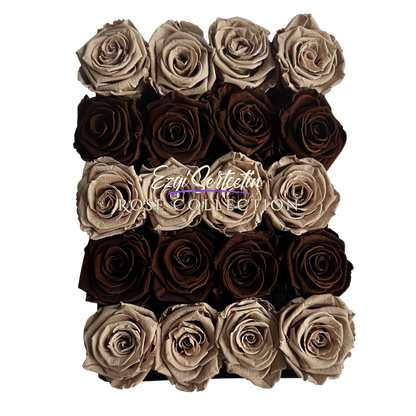 Preserved Rose Deco Gift Box|Premium Quality Handcrafted 20 Roses x 6.5 cm Diameter|Non Toxic|Excellent for All Events and Organizations|by Ezgi Sertcetin