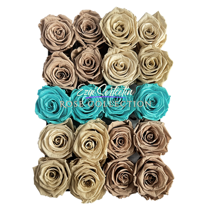 Preserved Rose Deco Gift Box|Premium Quality Handcrafted 20 Roses x 6.5 cm Diameter|Non Toxic|Excellent for All Events and Organizations|by Ezgi Sertcetin