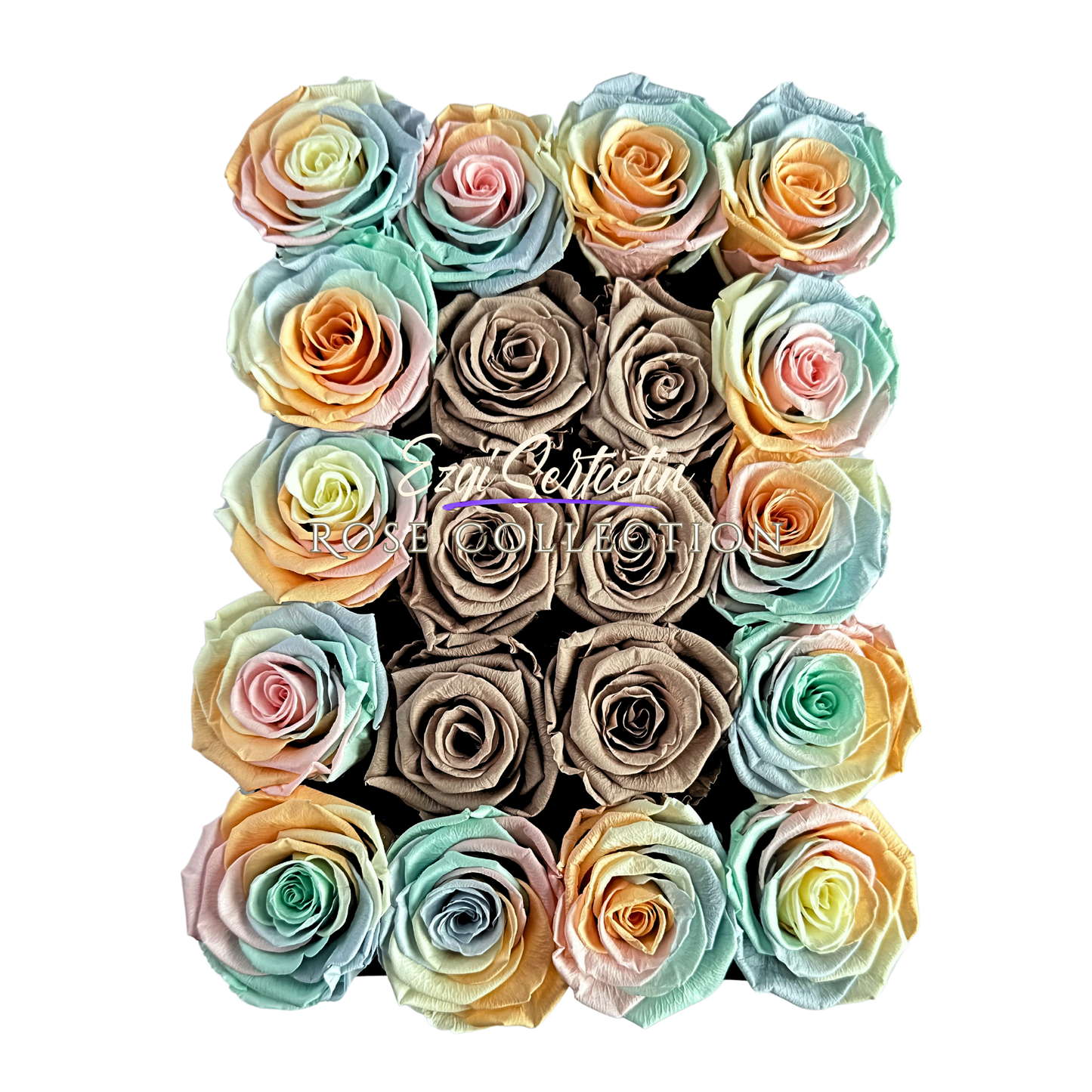 Preserved Rose Deco Gift Box|Premium Quality Handcrafted 20 Roses x 6.5 cm Diameter|Non Toxic|Excellent for All Events and Organizations|by Ezgi Sertcetin