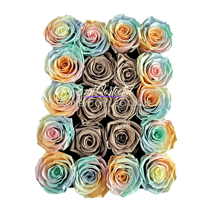 Preserved Rose Deco Gift Box|Premium Quality Handcrafted 20 Roses x 6.5 cm Diameter|Non Toxic|Excellent for All Events and Organizations|by Ezgi Sertcetin