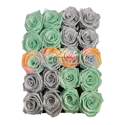 Preserved Rose Deco Gift Box|Premium Quality Handcrafted 20 Roses x 6.5 cm Diameter|Non Toxic|Excellent for All Events and Organizations|by Ezgi Sertcetin