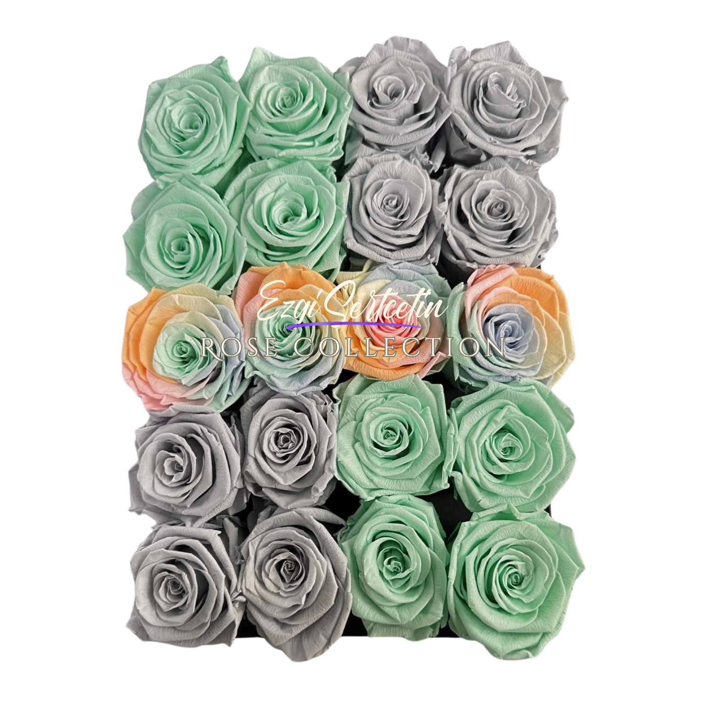 Preserved Rose Deco Gift Box|Premium Quality Handcrafted 20 Roses x 6.5 cm Diameter|Non Toxic|Excellent for All Events and Organizations|by Ezgi Sertcetin