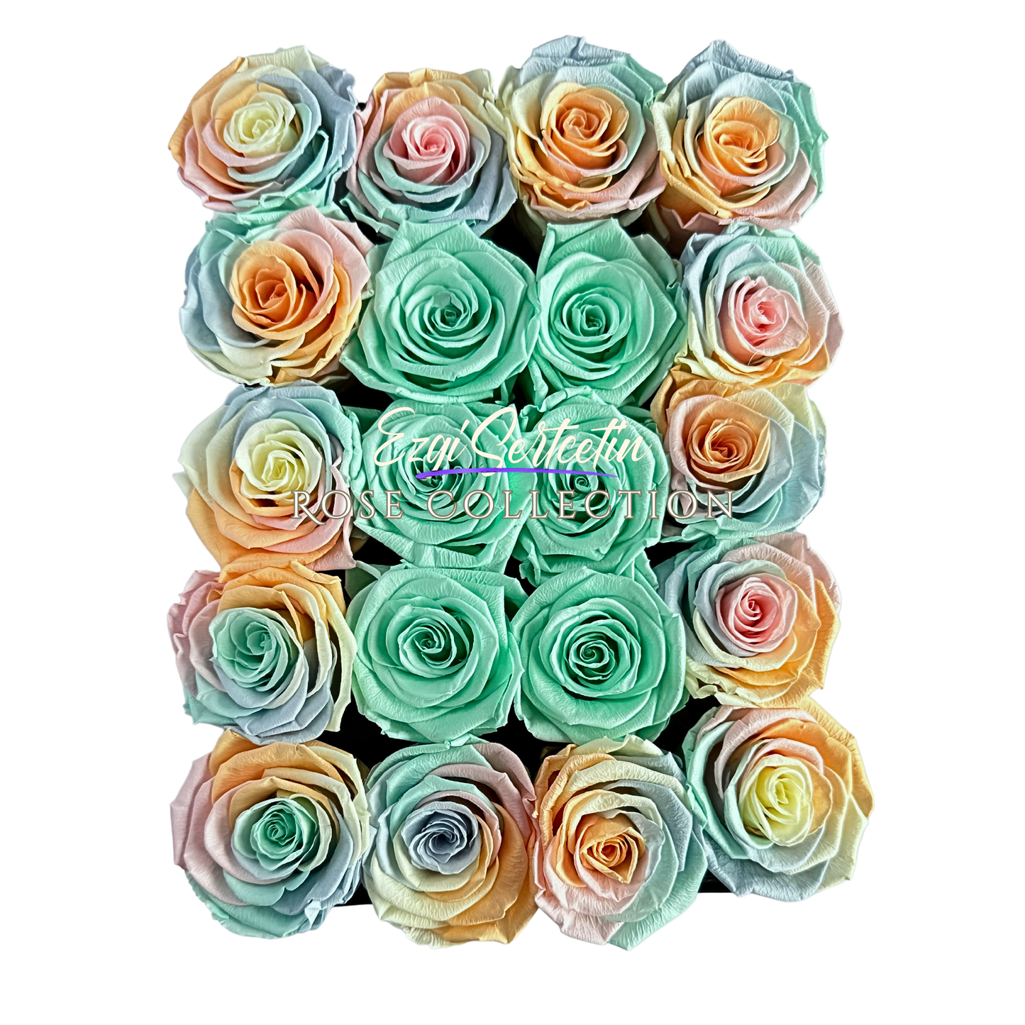 Preserved Rose Deco Gift Box|Premium Quality Handcrafted 20 Roses x 6.5 cm Diameter|Non Toxic|Excellent for All Events and Organizations|by Ezgi Sertcetin