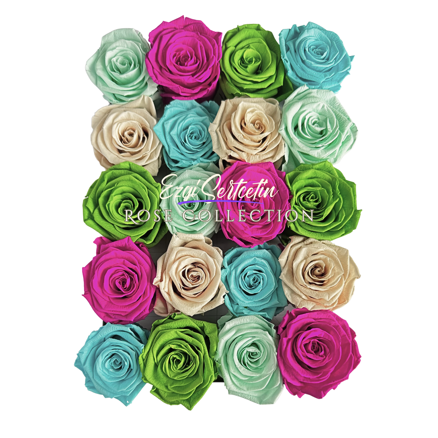 Preserved Rose Deco Gift Box|Premium Quality Handcrafted 20 Roses x 6.5 cm Diameter|Non Toxic|Excellent for All Events and Organizations|by Ezgi Sertcetin