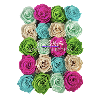 Preserved Rose Deco Gift Box|Premium Quality Handcrafted 20 Roses x 6.5 cm Diameter|Non Toxic|Excellent for All Events and Organizations|by Ezgi Sertcetin