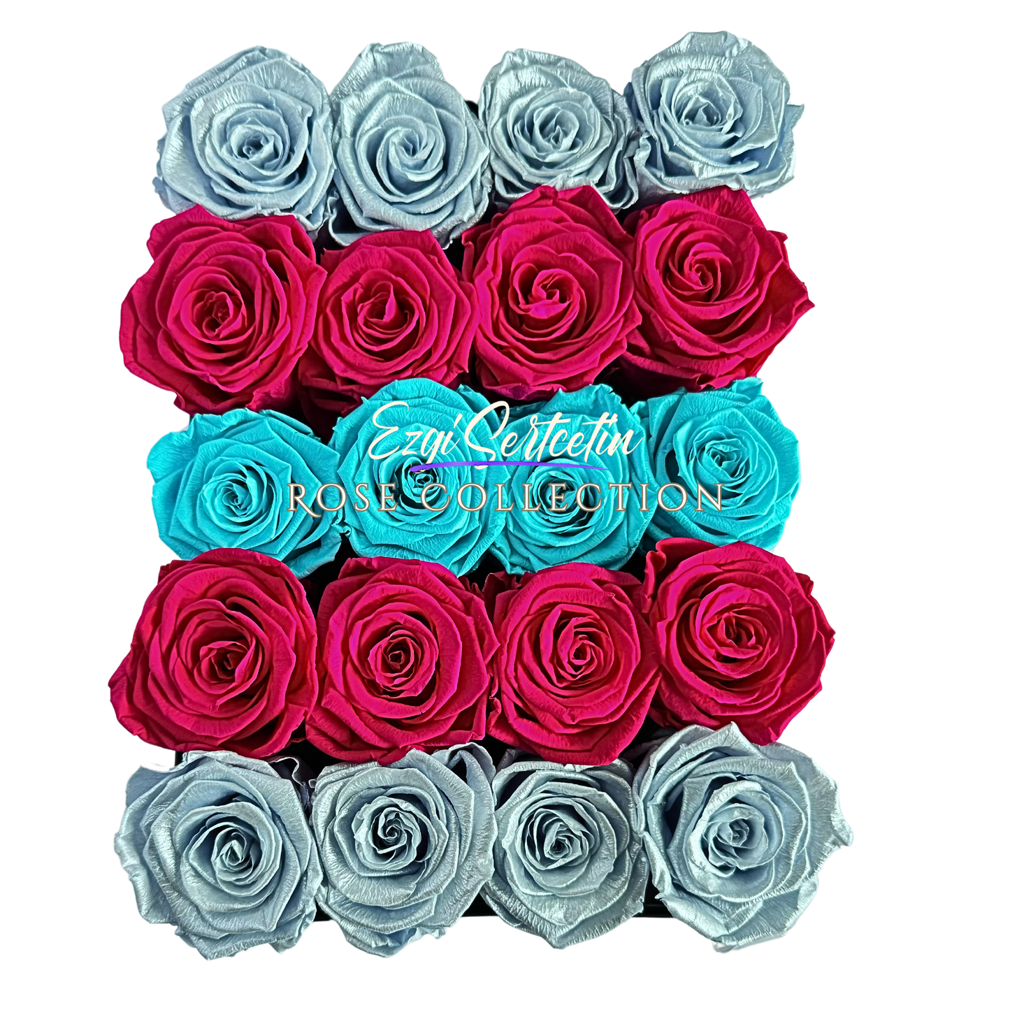 Preserved Rose Deco Gift Box|Premium Quality Handcrafted 20 Roses x 6.5 cm Diameter|Non Toxic|Excellent for All Events and Organizations|by Ezgi Sertcetin