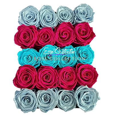 Preserved Rose Deco Gift Box|Premium Quality Handcrafted 20 Roses x 6.5 cm Diameter|Non Toxic|Excellent for All Events and Organizations|by Ezgi Sertcetin