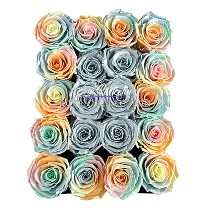 Preserved Rose Deco Gift Box|Premium Quality Handcrafted 20 Roses x 6.5 cm Diameter|Non Toxic|Excellent for All Events and Organizations|by Ezgi Sertcetin