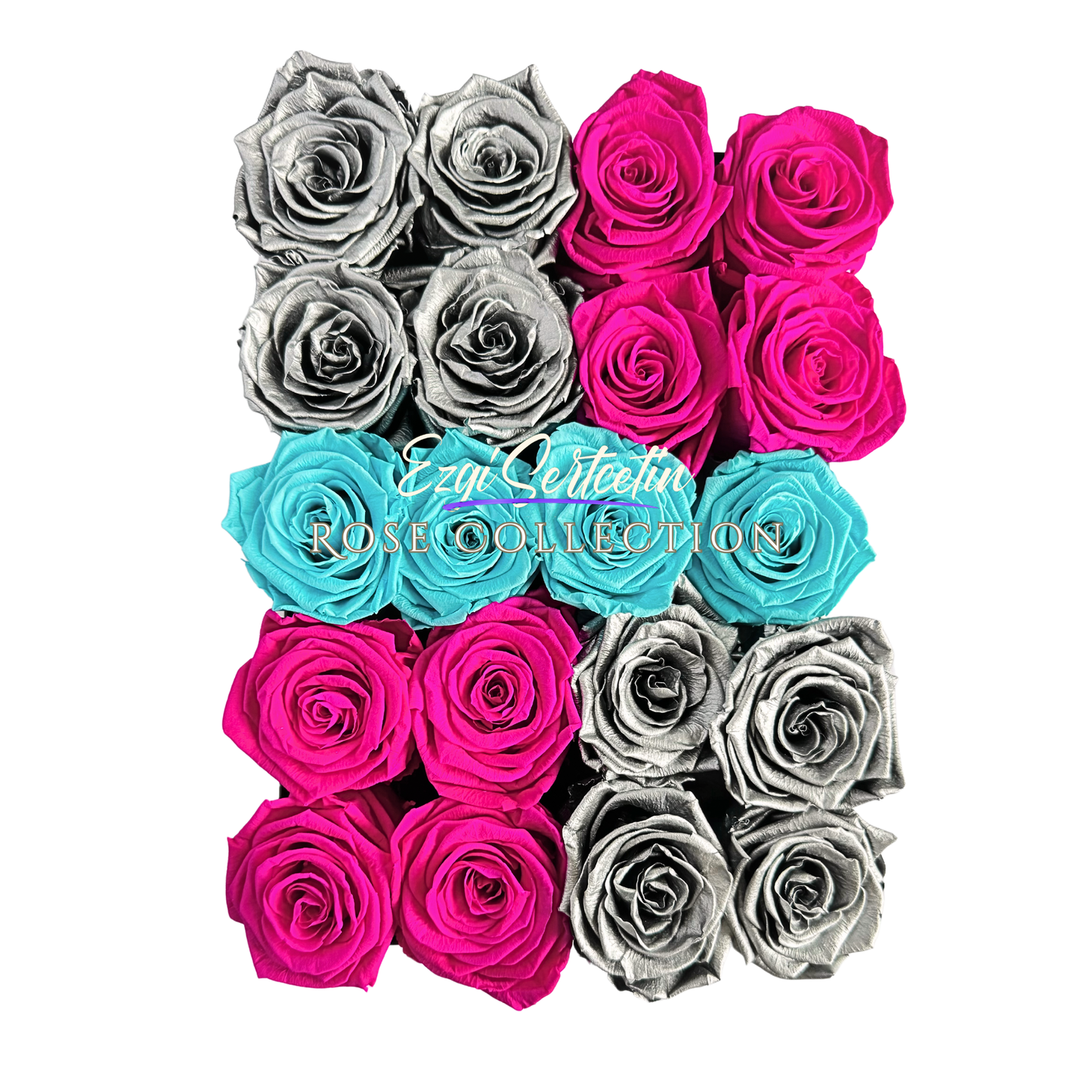 Preserved Rose Deco Gift Box|Premium Quality Handcrafted 20 Roses x 6.5 cm Diameter|Non Toxic|Excellent for All Events and Organizations|by Ezgi Sertcetin