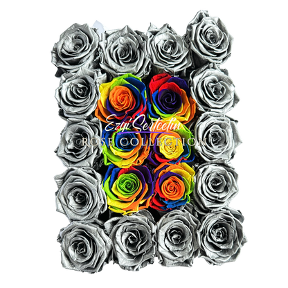 Preserved Rose Deco Gift Box|Premium Quality Handcrafted 20 Roses x 6.5 cm Diameter|Non Toxic|Excellent for All Events and Organizations|by Ezgi Sertcetin