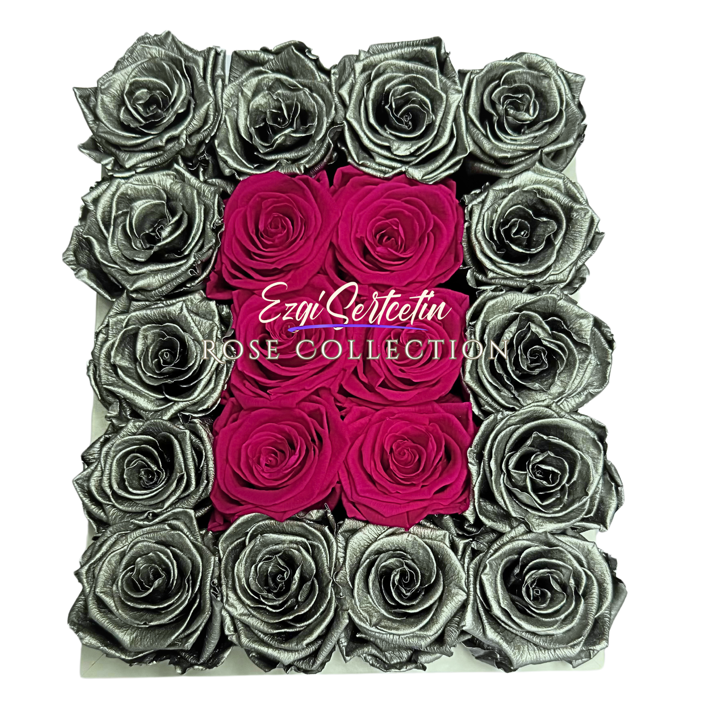 Preserved Rose Deco Gift Box|Premium Quality Handcrafted 20 Roses x 6.5 cm Diameter|Non Toxic|Excellent for All Events and Organizations|by Ezgi Sertcetin