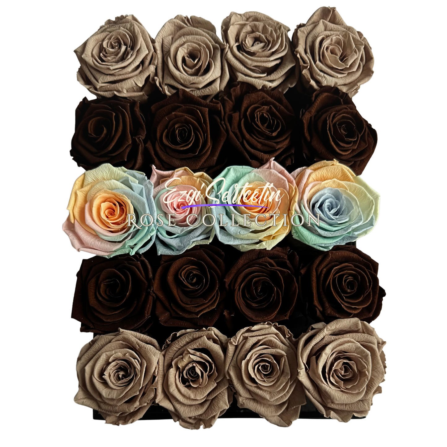 Preserved Rose Deco Gift Box|Premium Quality Handcrafted 20 Roses x 6.5 cm Diameter|Non Toxic|Excellent for All Events and Organizations|by Ezgi Sertcetin