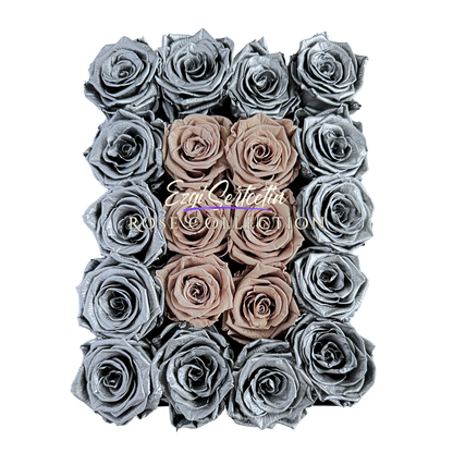 Preserved Rose Deco Gift Box|Premium Quality Handcrafted 20 Roses x 6.5 cm Diameter|Non Toxic|Excellent for All Events and Organizations|by Ezgi Sertcetin