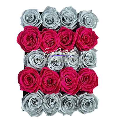 Preserved Rose Deco Gift Box|Premium Quality Handcrafted 20 Roses x 6.5 cm Diameter|Non Toxic|Excellent for All Events and Organizations|by Ezgi Sertcetin