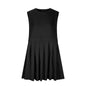 Pleated Round Neck Sleeveless Mini Dress