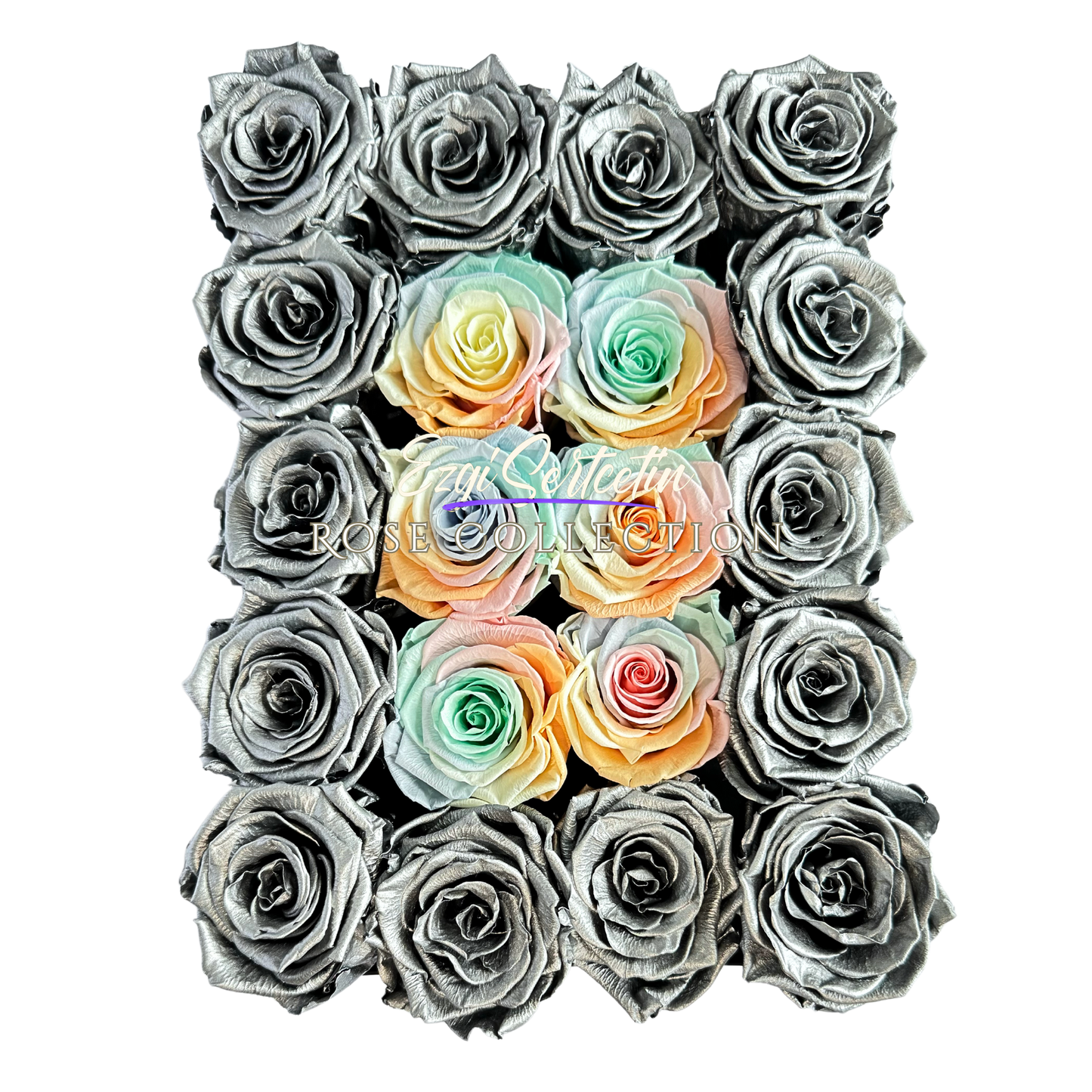 Preserved Rose Deco Gift Box|Premium Quality Handcrafted 20 Roses x 6.5 cm Diameter|Non Toxic|Excellent for All Events and Organizations|by Ezgi Sertcetin